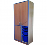 Skříň vysoká, 3x dveře + box pro kontejnery