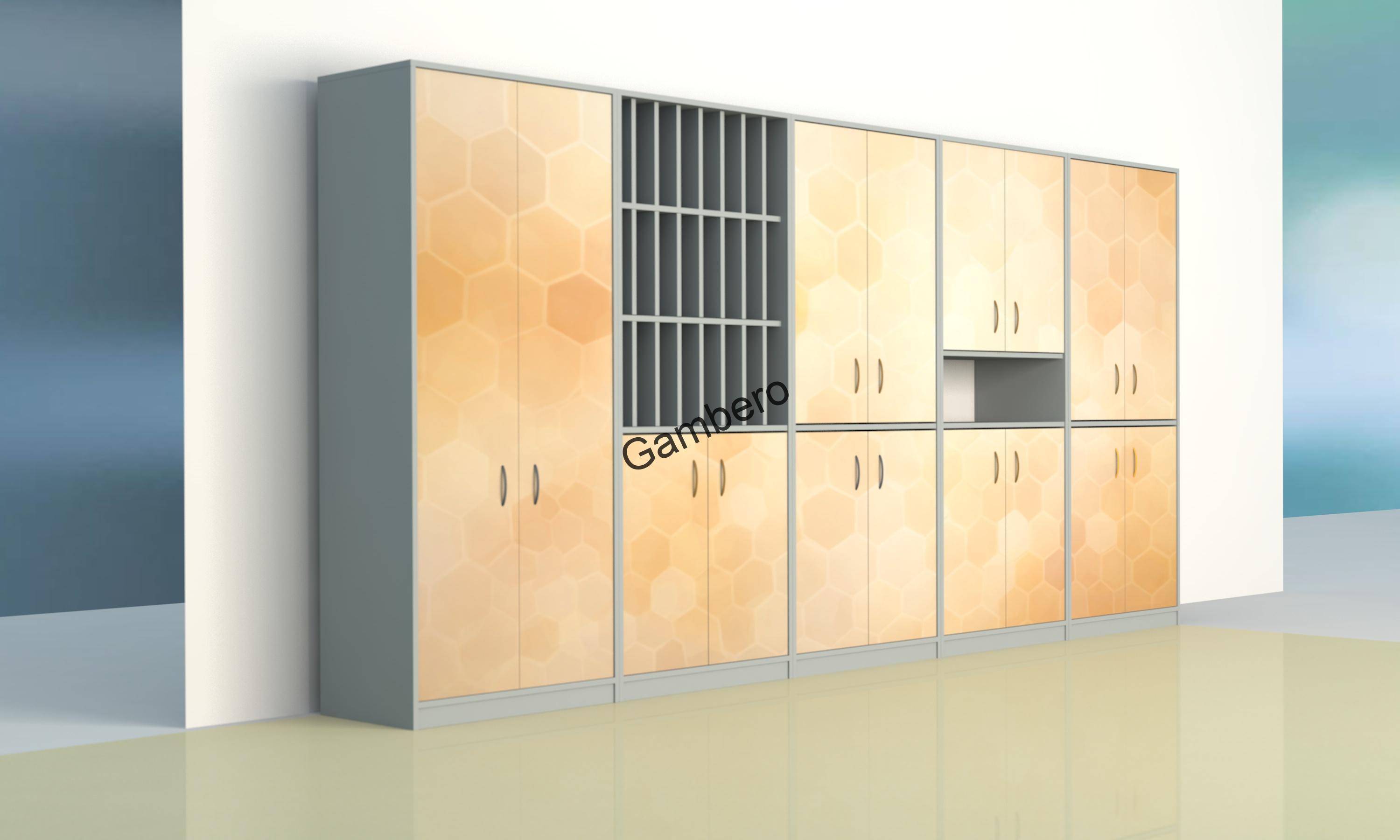 Sestava skříní sborovna, kabinet, kancelář L rovná