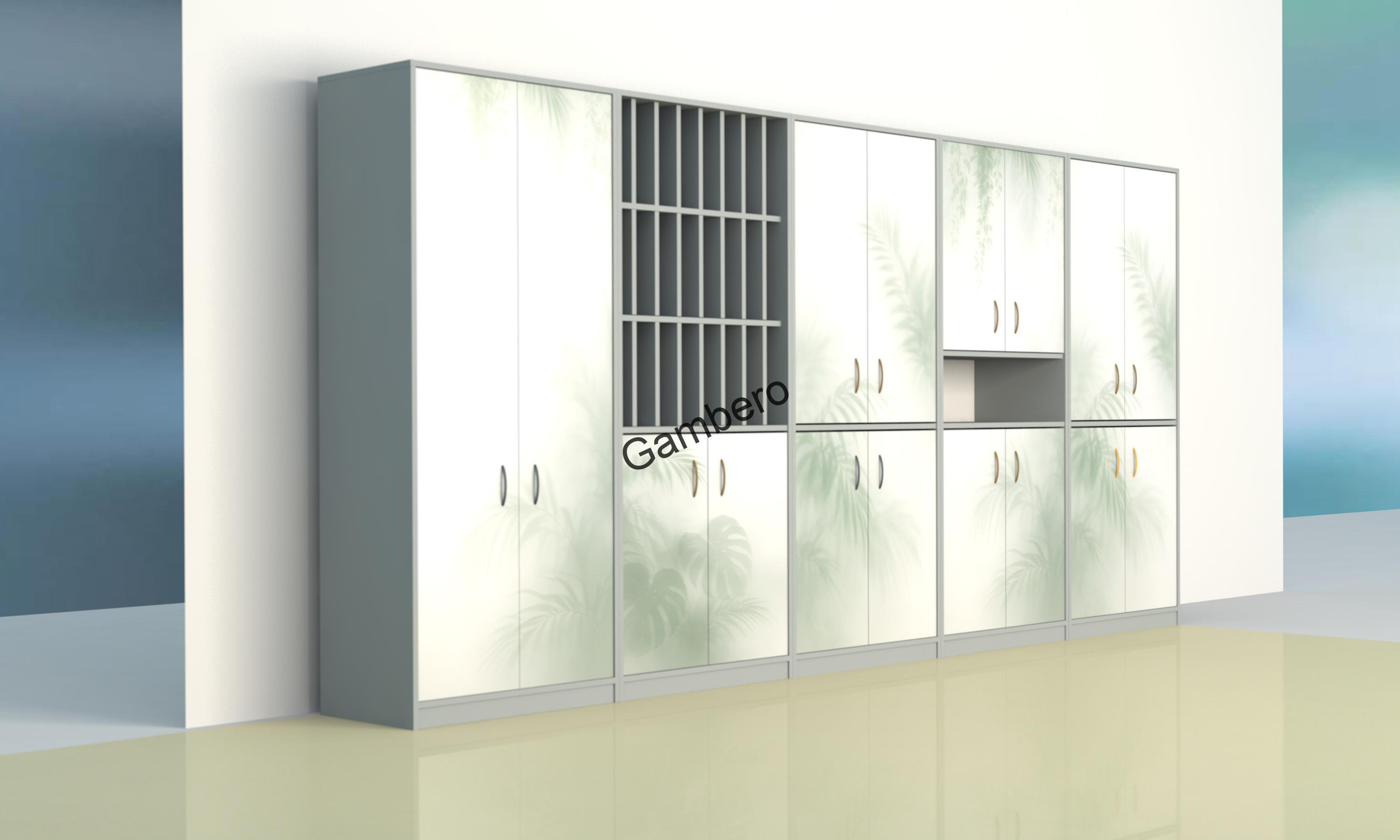 Sestava skříní sborovna, kabinet, kancelář L rovná
