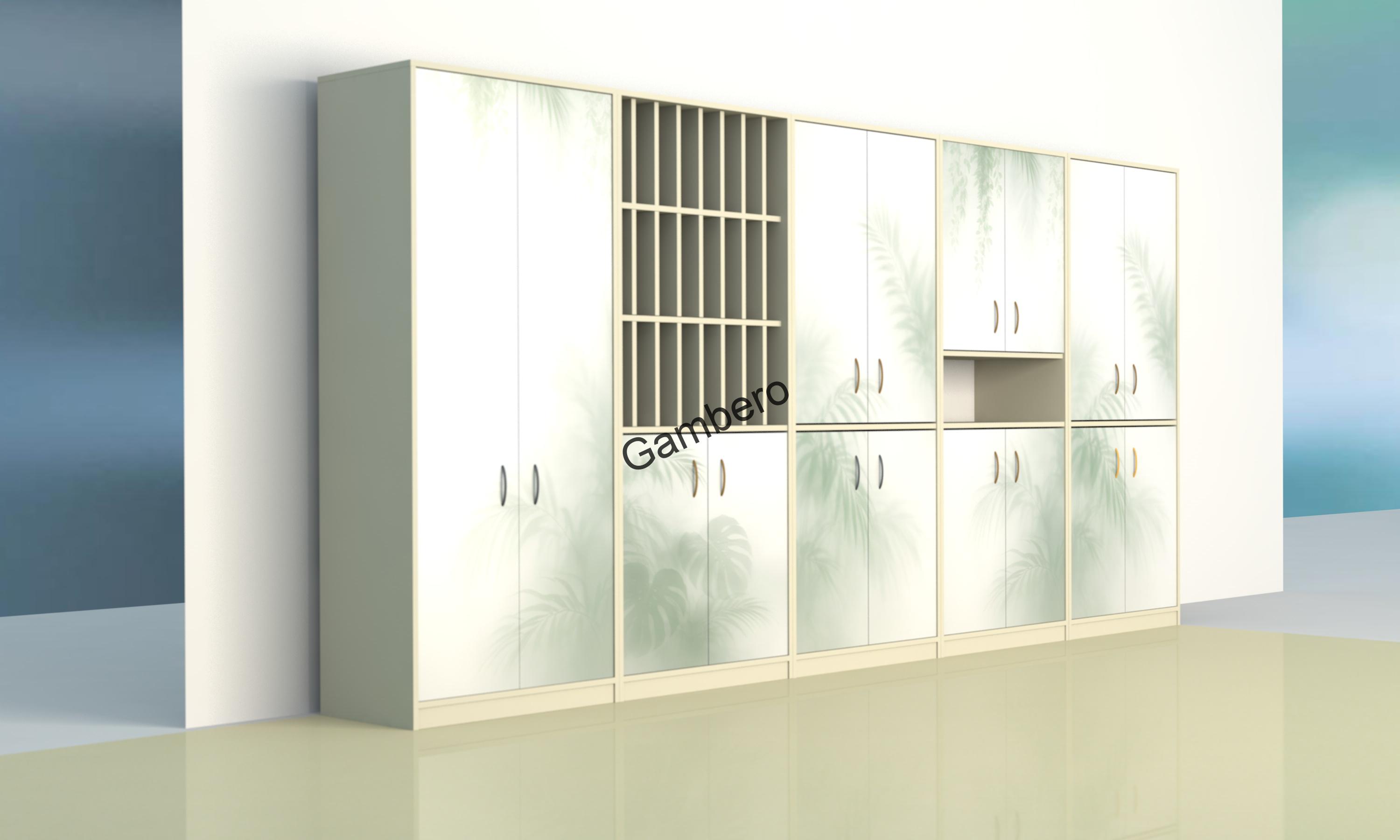 Sestava skříní sborovna, kabinet, kancelář L rovná