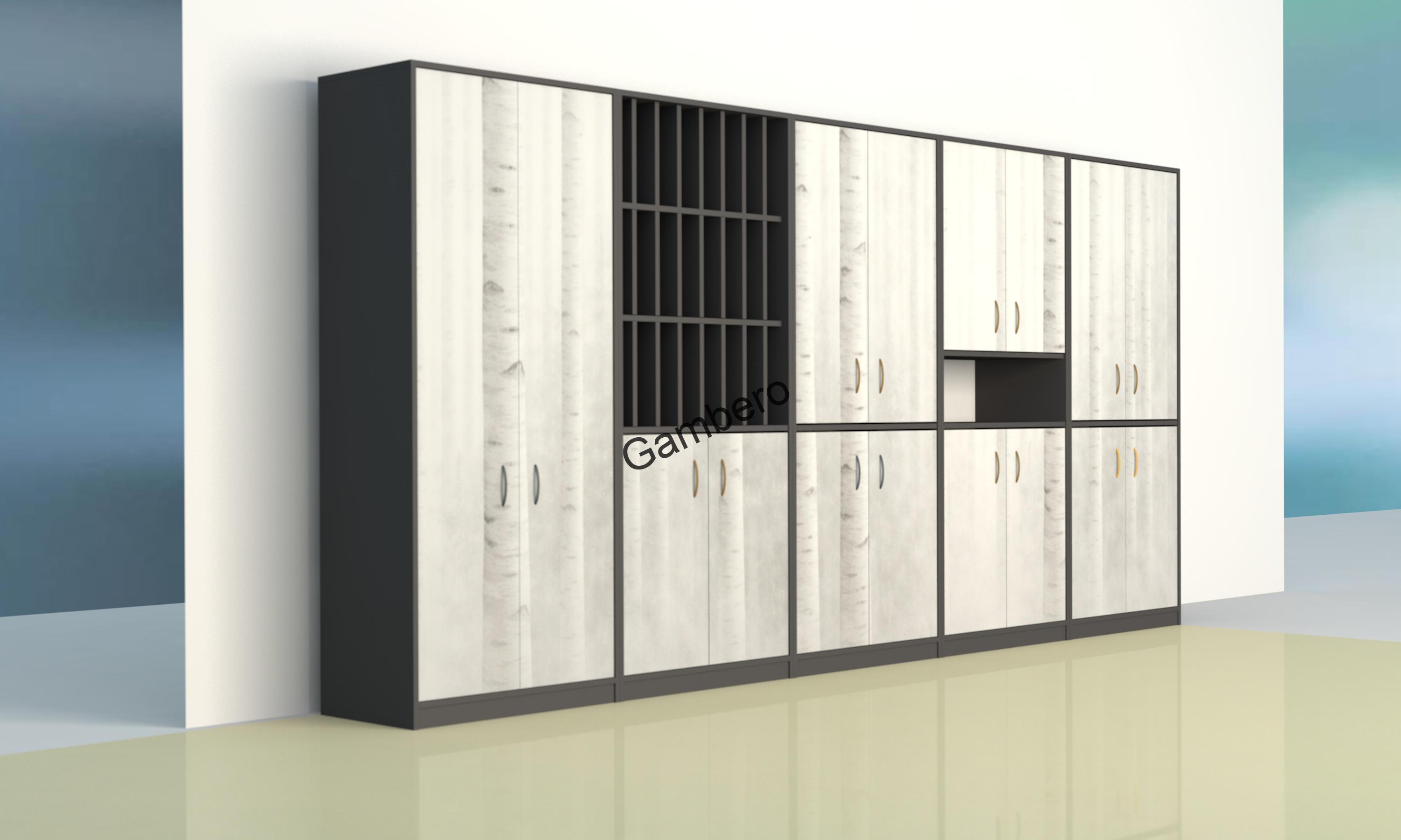 Sestava skříní sborovna, kabinet, kancelář L rovná