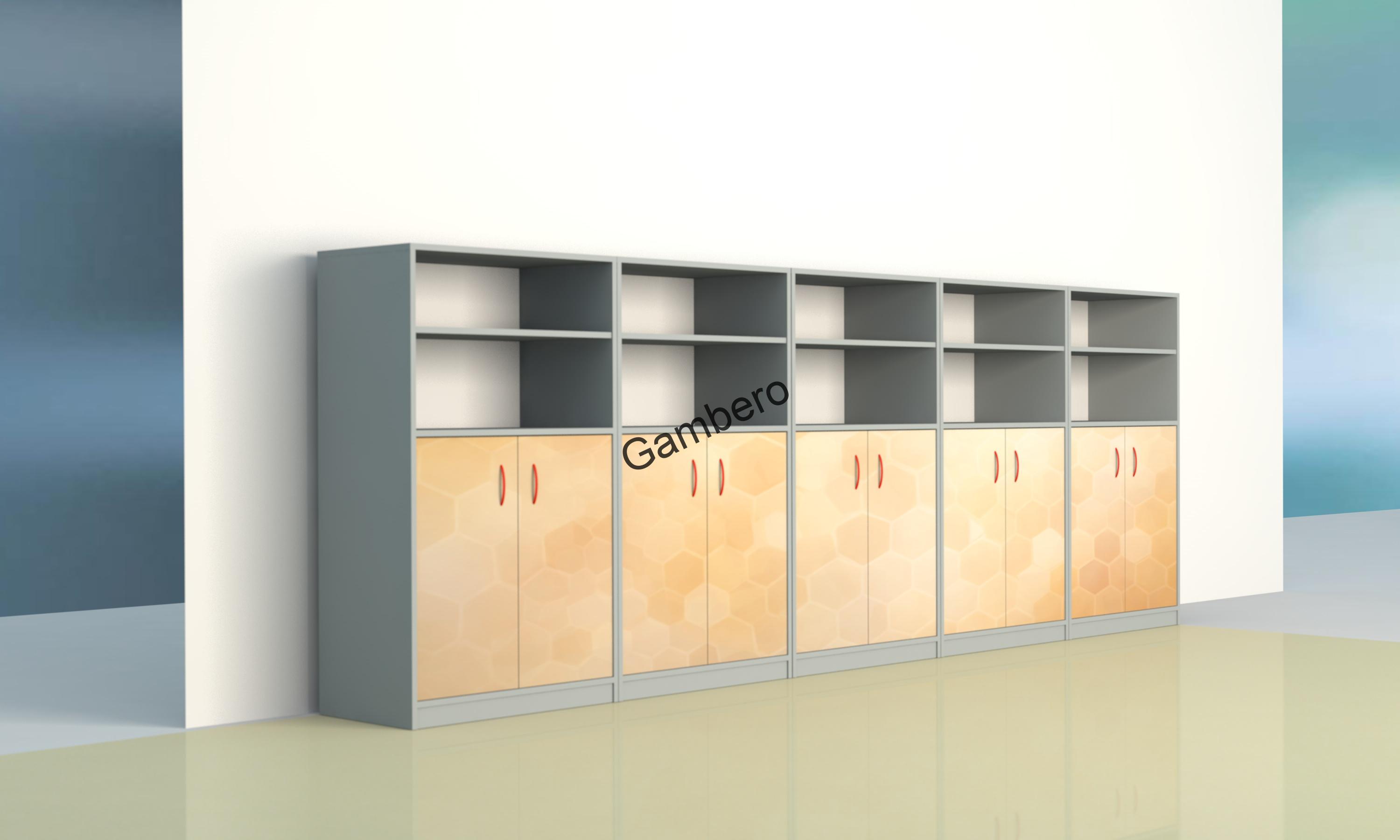 Sestava skříní sborovna, kabinet, kancelář M rovná