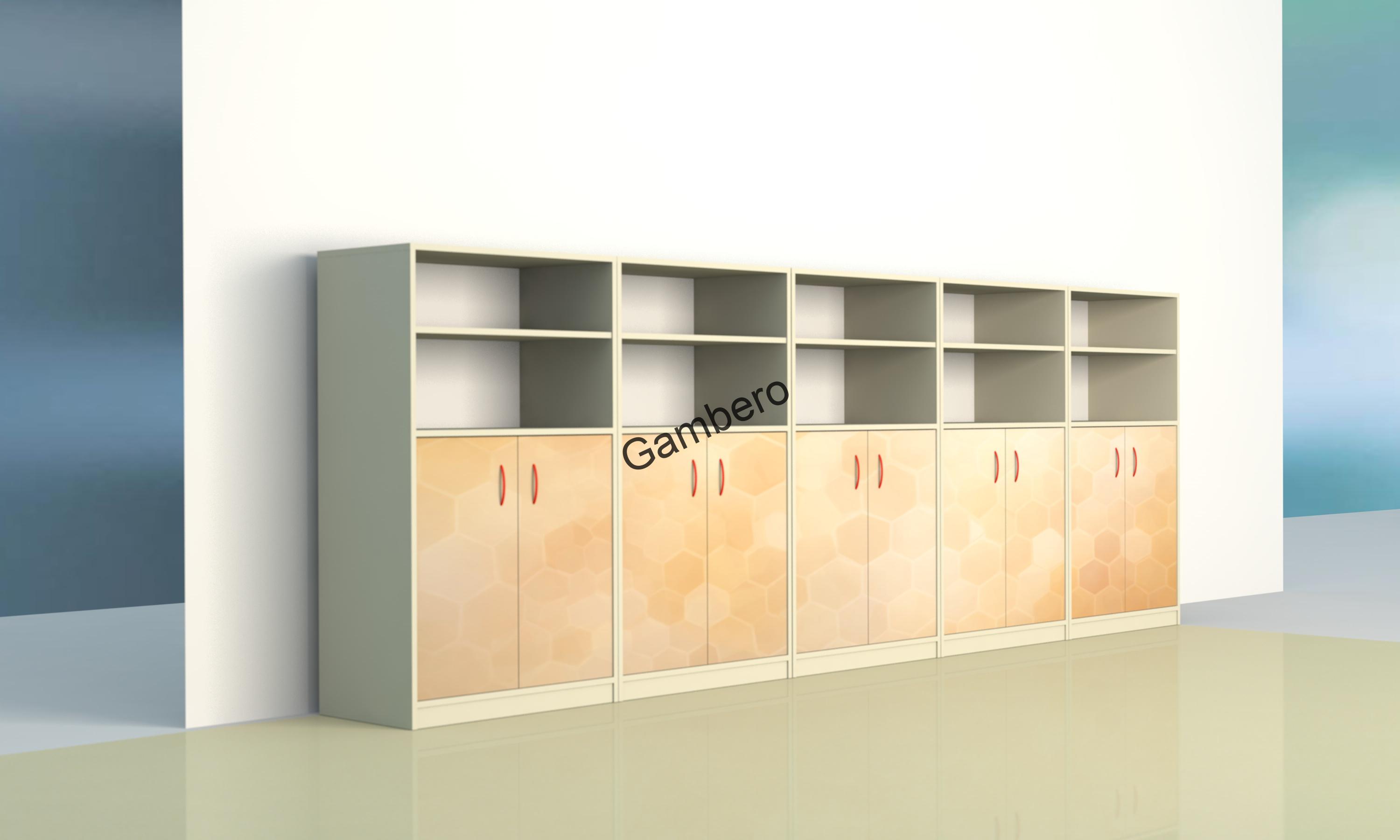 Sestava skříní sborovna, kabinet, kancelář M rovná