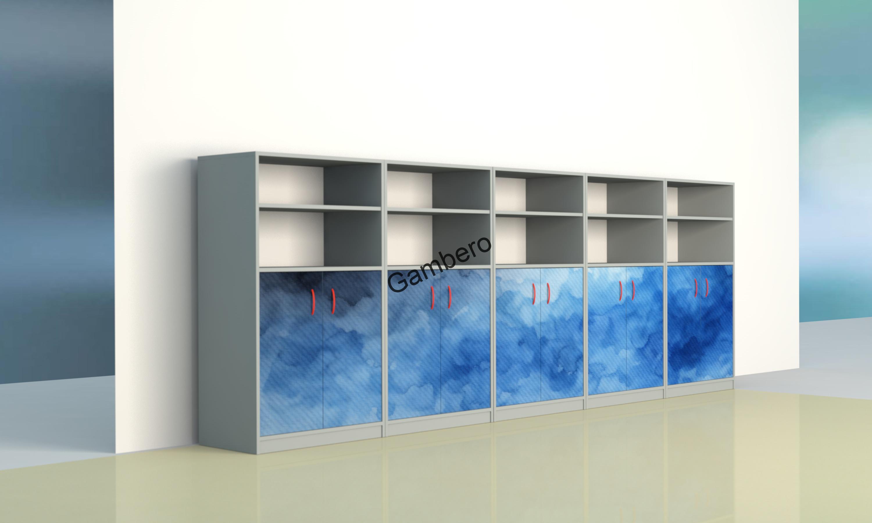 Sestava skříní sborovna, kabinet, kancelář M rovná