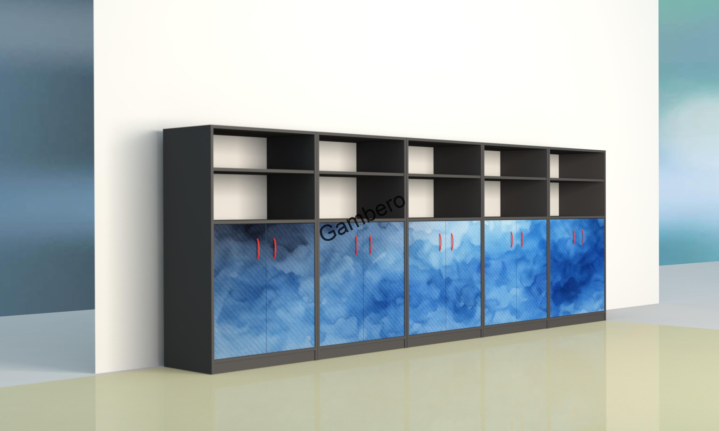 Sestava skříní sborovna, kabinet, kancelář M rovná