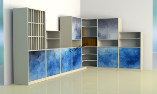 Sestava skříní sborovna, kabinet, kancelář XL rohová