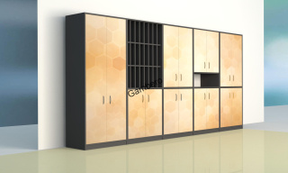 Sestava skříní sborovna, kabinet, kancelář L rovná