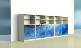 Sestava skříní sborovna, kabinet, kancelář M rovná